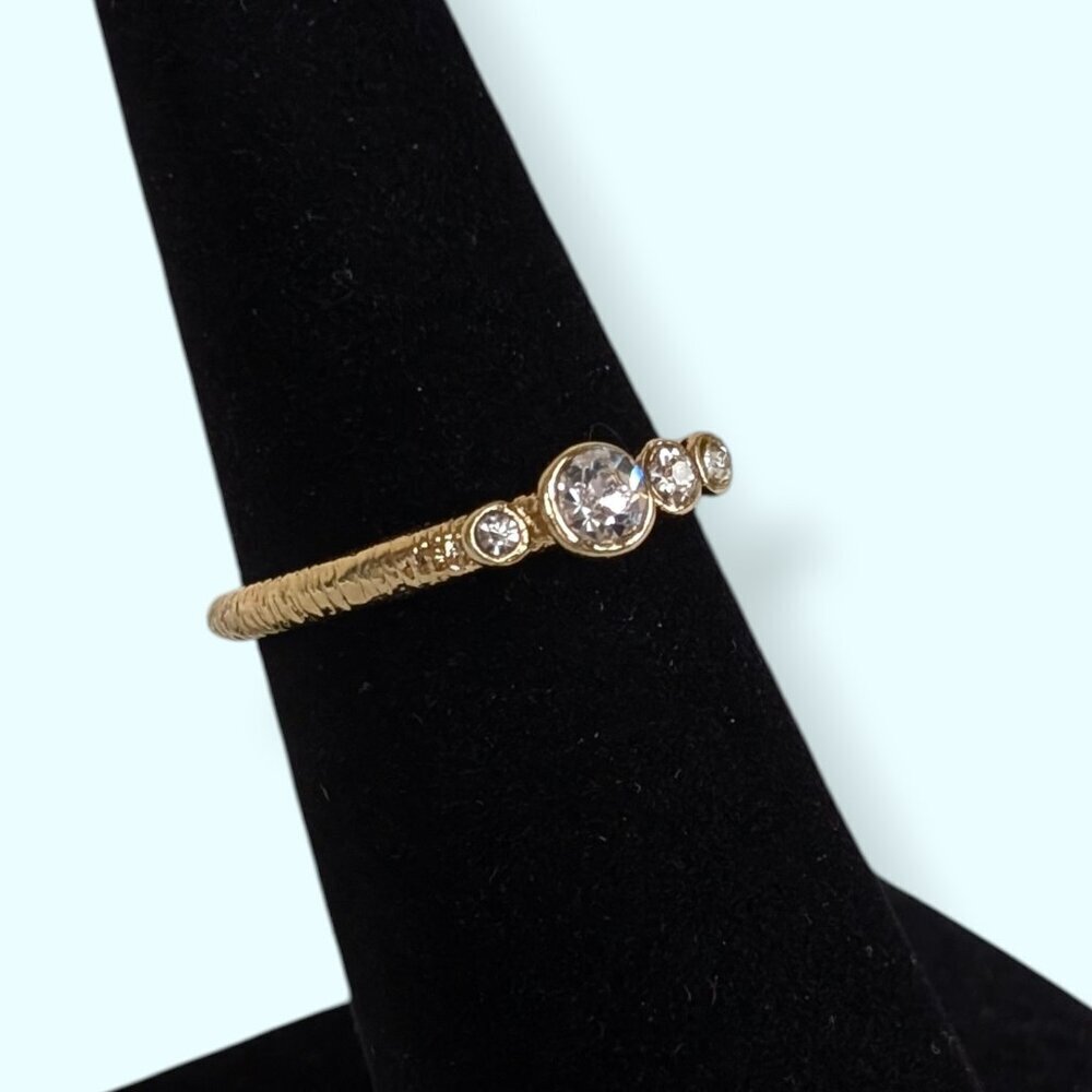 (2/$20) Asymmetrical White Rhinestone Ring - Picture 3 of 7